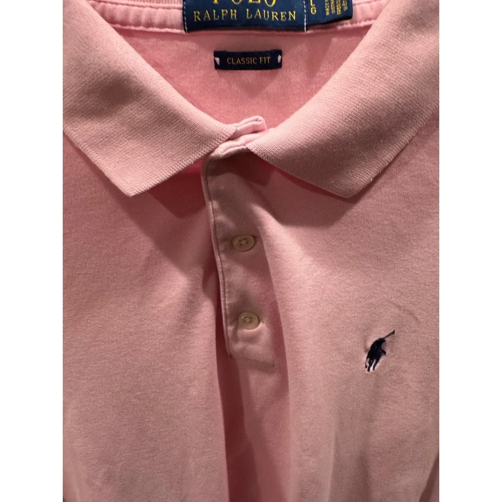 Polo Ralph Lauren Mens Classic Fit Short Sleeve Polo Shirt Pink Large